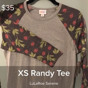 [Lularoe] X-Small Randy baseball Tee NWT